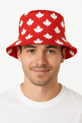 Canada Day Red Maple Leaf Bucket Hat